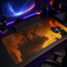 Fantasy Floating Medieval Castle Dragon Starry Sky Extended Gaming Mouse Pad, Large Non-Slip Rubber Waterproof Keyboard Desk Mat, Suitable For PC Laptop Gaming Office Desktop Decoration - View 4