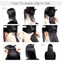 8pcs Bone Straight Clip In Hair Extensions Human Hair Full Head Clip In Human Hair Extensions Natural Black For Women - Natural Black - View 10