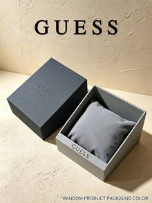 GUESS Square Premium Watch Gift Box, Textured Paper Packaging Case With Flannel Pillow For Wristwatch Storage Holiday Gift Packing - Dark Gray - View 3