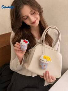 SANRIO 1件裝毛絨愛心造型玩偶背包掛飾，鑰匙圈吊飾，生日禮物、情人節禮物、紀念品 - 彩色 - 查看 2
