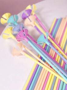 1pc Multicolor Macaron Balloon Stick, Multiple Colors Available, Macaron Color Balloon Support Rod, Balloon Stand, Balloon Pole, Balloon Stick, Handheld Balloon Holder, Balloon Support Rod - Multicolor - View 10