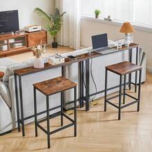 100cm Mesa Recibidor Entrada con Tomacorrientes y Puertos USB,Consola de Entrada,Muebles Consola para Sala,Bufets, Vitrinas y Credenzas,Mesa de Sofá,Barra de Café - Beis - Ver 3
