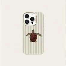 TPU Material Light Texture Vintage Turtle Pattern Phone Case Suitable For IPhone 17 Pro Max/17/16 Pro Max/15/13/12/11/ S20 FE/A15/S24/A55/ Note 11/Note 12/Note 13 Pro Full Coverage Anti-Drop Soft Shell Phone Protective Cover - White - View 5