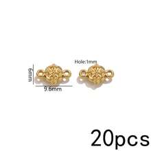 20 Peças Pingentes de Aço Inoxidável Banhados a Ouro 18K com Duplo Furo, Conectores Vintage Boho para Fabricação de Joias, Suprimentos para Fabricação de Joias DIY - Conector duplo suspenso - Visão 61