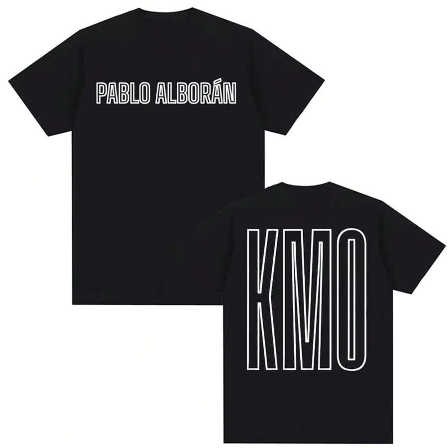 Pablo Alborán Kmo 2026-2027 Camicie stampate per uomo e donna, top estivi di alta qualità, camicia casual in cotone--Camicia con collo rotondo - Colore 1 - Visualizzare 1