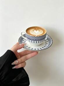 1 Set Boho-Keramik-Kaffeetasse und Untertasse, italienische Espresso-Luxustasse, geeignet für Zuhause, Küche, Café, Tischdekoration und als Geschenk. Perfekt für Home-Café-Ästhetik, minimalistisches Trinkgeschirr, geeignet für Nachmittagstee, italienische Kaffeetasse, Muttertagsgeschenk, Abschlussgeschenk, Sommer-Küchenessentials - Verschiedenfarbig - Übersicht 9
