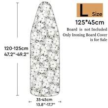 1pc Ironing Board Cover (Upgraded Version) Thickened With Padding, White Floral Print, Upgraded Elastic Edge Easy Installation, Durable And Washable, Upgraded Larger And Thicker Size Fits Most Standard Ironing Boards, Fashionable Laundry Room Home Decor Accessory, Only Includes Ironing Board Cover - Chamomile - View 13
