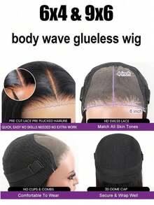 bling hair Parrucca a onde profonde con cinturino regolabile con coulisse, parrucche senza colla, facile da indossare in 3 secondi, 6x4, 5x7, 9x6, parrucca a onde ricce profonde senza colla, parrucca pronta da indossare, parrucca in pizzo pretagliata, capelli umani, 13x4, 13x6, parrucche frontali in pizzo a onde profonde, mezza parrucca pre-sfoltita, adatta ai principianti. - Natural Black - Visualizzare 10