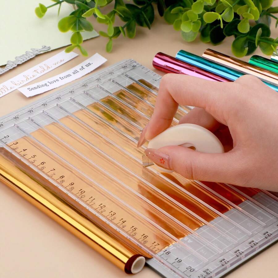 3pcs/Set Quick Trimmer For Foil And Paper With Blade; Self Healing Mat +Trimmer Plate+Cutting Blade Easy Sentiments Strips Trimming Tools;Craft Foil Paper Cutters Art Supplies