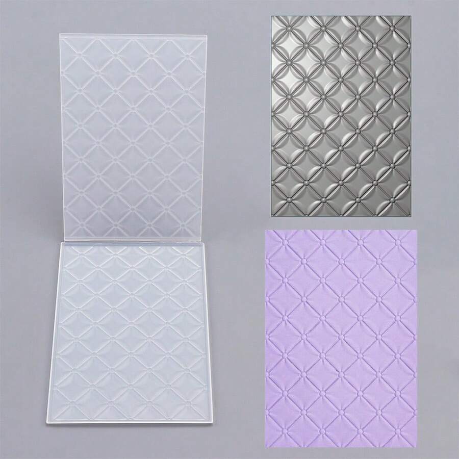 1 pieza Carpeta con relieve 3D, Suministros para scrapbooking DIY, Carpeta de plástico con relieve y patrón aterciopelado, Adecuada para hacer tarjetas, scrapbooking y otras creaciones de manualidades de papel - Multicolor - Ver 1