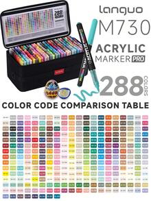 Languo New Color Series Heavy Ink Painting Pens, 288/192/96/72/48/9 Rich Ink Marker Pen Set, Skin Tone And Pastel Color Assortment Available, Soft Liquid-Flow Tip, Vibrant Colors, Strong Coverage, Suitable For Art Students And Artists, Applicable To Canvas, Rock Painting, Wood, Stone, Glass, Ceramic, Fabric Painting, DIY Crafts, Creative Graffiti Creation. Perfect Gift Set For Boys/Girls, Back To School Essential Learning Stationery - Sets - View 12