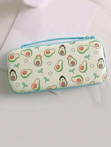 Bolsa de almacenamiento Fresh dibujos animados Avocado para Switch OLED con correa de transporte, funda protectora de carcasa dura de gran capacidad, resistente al agua y a la presión, bolsa de almacenamiento portátil anti-caídas para consola de juegos - Ver 4