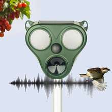Solar And USB-Powered Cat Repellent For Gardens, Ultrasonic Fox Deterrent With Motion Sensor And LED Flash, Waterproof Scarecrow For Cats, Foxes, Squirrels, Rabbits, And Dogs - Army Green - View 6