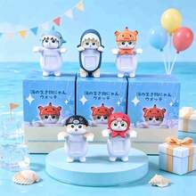 1pc New Mofusand Ocean Party Blind Box Cute Cat Mobile Party Decoration Desktop Ornament Surprise Gift For Anime Figure Lovers(Stochastic Style) - Multicolor - View 2