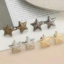 8/4pcs Star Waist Buckle Denim Jeans Detachable Metal Button Pin, Seamless Waist Extender, Adjustable Belt Tightener, Suitable For Skirts, Collar Brooch, Summer Y2K Denim Accessories, Unisex Clothing Modification Parts - Multiple Styles - View 4