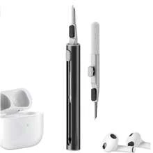 Cleaner Kit For Airpods Pro Pro2 1 2 3 4Multi-Function Cleaning Pen With Soft Brush Flocking Sponge For Bluetooth Earphones Case Cleaning Tools White - A - View 6