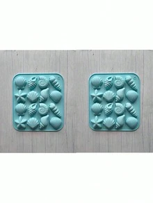 1/2入 12格貝殼與海星矽膠冰塊模具，海洋主題矽膠模具，貝殼模具，手工DIY，居家使用 - A - 查看 5