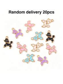 20pcs Multi-Color Cartoon Cat, Dog, Horse Oil Drip Pendant DIY Alloy Jewelry Accessories Necklace Bracelet Decorative Charms - 20pcs - View 40