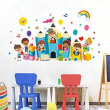 1/2/6 ark Back to School-väggdekaler för barnrumsdekoration, färgglatt hjärtträd, barnkammardekor, vinylklistermärken för klassrum, fönster- och dörrdekor - Multifärgad - Visa 6