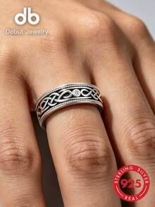1pc S925 Sterling Silver Zirconia Celtic Knot Infinity Ring, Symbolic Of Eternity, Suitable For Women, Everyday Wear, Ideal Gift For Valentine's Day, Mother's Day, Music Festivals, Birthdays, Comes With Gift Box - Infinite Celtic - View 10