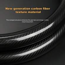 1 Stück Carbonfaser-Leder bequemer Sportstil Auto Lenkradbezug (mit Innenring) Auto Zubehör geeignet für 14,5-15 Zoll Lenkräder rutschfest langanhaltend mit atmungsaktiven Löchern Lenkradbezug Auto Innenraum Zubehör Unisex ganzjährig universell personalisierter Lenkrad Schutzbezug - sportlicher Stil - Übersicht 3