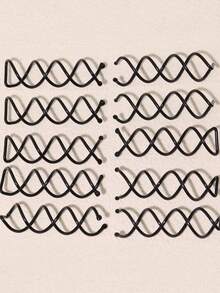 10pcs Black Metal Spiral Twisted Hair Sticks, Non-Slip Hair Bun Hairpins - Multicolor - View 5