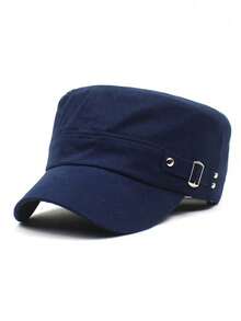 1pc Unisex Rivet Military Flat Top Baseball Cap With Adjustable Strap, Suitable For Outdoor, Hiking, Vacation, Daily Use, Sun Protection - Multicolor - View 6