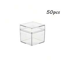 20 piezas Cajas de regalo con tapa transparente, cajas de embalaje de regalo a juego vacías, cajas cuadradas de almacenamiento y exhibición de joyas, cajas de almacenamiento de joyas multifuncionales adecuadas para accesorios, alimentos y dulces para exhibición en el hogar - 5*5*5 cm - Ver 13