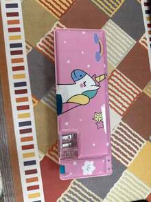 Hasbro 1pc New Year Large Capacity Stationery Storage Box, Student Pencil Case, 3D Cartoon Fun Double Layer Multi-Function Pencil Holder, Cute Student Pencil Storage Box - Multicolor - View 11