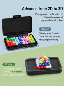 Fun Smart Magic Ball Puzzle Game - Fun Magic Ball Pyramid Children's Training Puzzle Toy For Developing Logical Thinking Skills - Multicolor - View 7