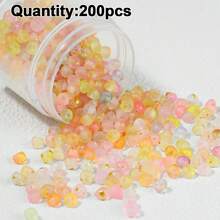 200顆 5mm 壓克力磨砂米珠 混色 DIY 手作珠飾 手鍊項鍊吊墜配件 半成品材料 - 200pcs5mm磨砂米珠 - 查看 15