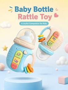 1pc Baby Pacifier Rattle Toy, Sensory Teether With Light & Music, Soothing Newborn Infant Rattle Shaker Toy - Multicolor - View 4