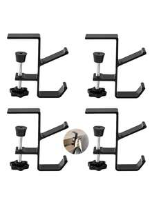 1pc Multi-Function Under-Desk Hook, Adjustable Backpack, Umbrella And Headphone Hook, Designed For Elementary School Desks, Office Desk Edge Storage Rack, Easy Installation Without Drilling, Essential For Back To School Season - A - View 7