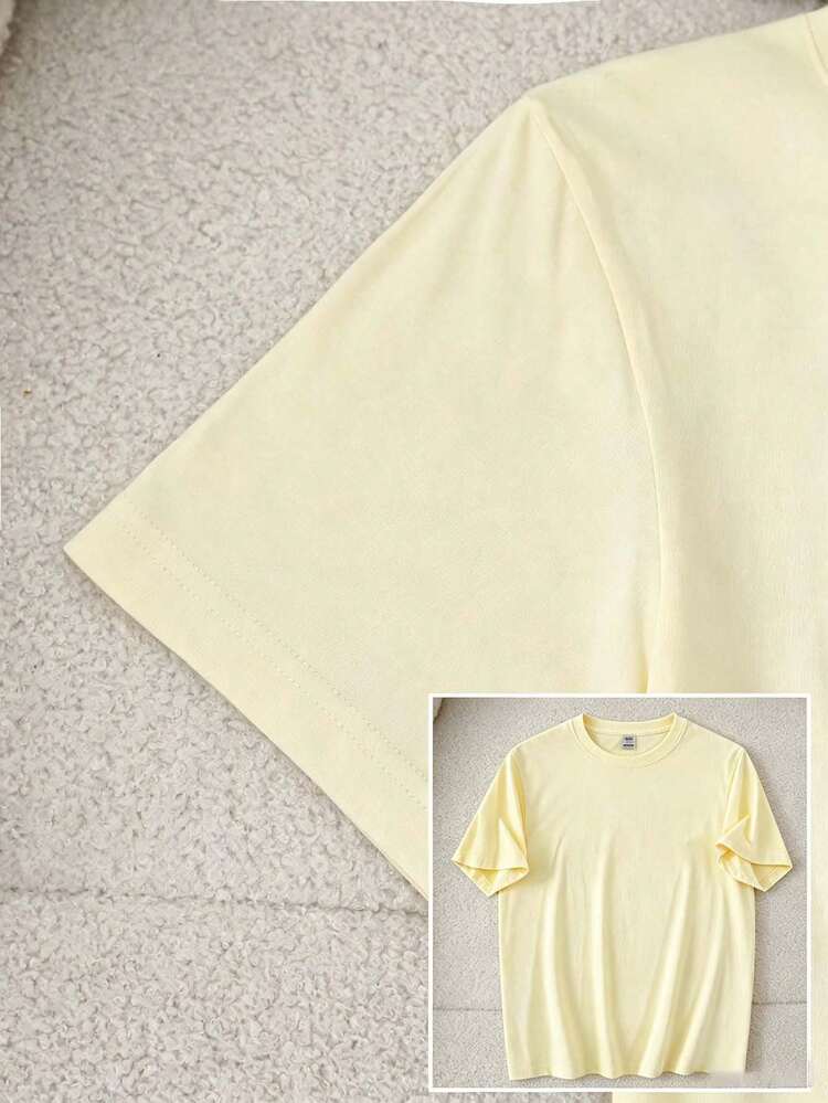 Summer Casual Women's Top, Star THE BRIDE EST Print, Retro Pure Cotton Short Sleeved T-Shirt, Casual Street Pattern Short Sleeved T-Shirt - Apricot - View 4