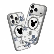Miniso Disney Mickey dan Minnie Mouse Pasangan Sederhana Kartun Mickey Mouse MagSafe Pengisian Daya Magnetik, kompatibel dengan iPhone 17/17 Pro Max/16/17 Pro/15/14/16 Plus/17 Air/IP 13/15 Pro/12/15 Plus, tahan jatuh dan tahan gores, kompatibel dengan Apple. - Grey - View 2
