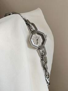 1pc Women's Bracelet Quartz Watch, Elegant And Sophisticated, Suitable For Daily Wear, Perfect Gift Choice - Silver - View 2