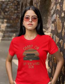 Women's T-Shirt Carry On My Wayward Son - 紅色 - 查看 1