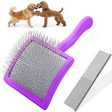 2PCS Slicker Brush For Dogs & Pet Stainless Steel Comb, Professional Dog Grooming Brush (Goldendoodles, Poodles, Labradoodles) With Extra Long Pins To Effectively Remove Tangles, Knots And Mats - View 11