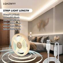 LQHZMYY Strip Lampu LED COB Fleksibel 0,3 Meter hingga 5 Meter dengan Saklar Tombol Fisik dan Perekat Belakang, Pelat Belakang Perekat Mandiri untuk Pemasangan Mudah, Dapat Dipotong Sesuai Panjang yang Diinginkan, Cocok untuk Cermin, Latar Belakang TV, Dekorasi Bingkai Foto, Lemari, Dekorasi Rumah, Pencahayaan DIY, dan Dekorasi Kantor - cahaya netral - View 4