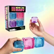 4-Grid Ice Cube Stress Relief Toy, TPR Material Squeeze Toy, High Rebound, In Stock Wholesale - Multicolor - View 1
