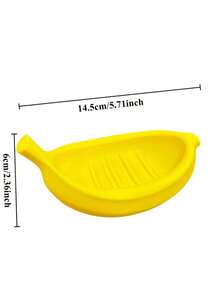 1pc Banana-Shaped Multi-Purpose Bathroom Storage Tray, Suitable For Soap, Facial Cleanser, Toothpaste, Toothbrush And Other Small Items, Bathroom Countertop Drainage Storage Plate, Fresh Yellow Desktop Organizer, Bathroom Trays - Yellow - View 4