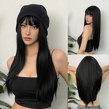 Peluca roja de cabello largo y liso para mujer, de fibra resistente al calor, adecuada para cosplay diario y fiestas de Halloween. - S613/ORANGE/35 - Ver 8