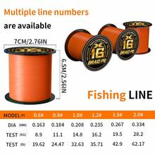 BKUMAN X16 編織 PE 釣魚線，高品質耐磨釣魚線，入水順滑快速，適用於各種釣魚場景 - 彩色 - 查看 3