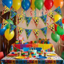 Roblox 新款 20 件組動漫主題彩帶生日裝飾 彩色三角旗派對裝飾 拍照道具 適用於聖誕派對 生日嘉年華之夜 多場景布置 - Roblo 新三角旗 - 查看 3