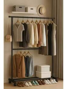 Freestanding Clothes Rack For Home, For Bedroom, Portable Clothes Rack, Simple Clothes Hanger For Dorm, Floor Standing Clothes Rack For Balcony - 100*40*182CM - View 8