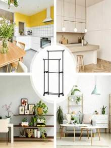 Freestanding Clothes Rack For Home, For Bedroom, Portable Clothes Rack, Simple Clothes Hanger For Dorm, Floor Standing Clothes Rack For Balcony - 69*37*138CM - View 3
