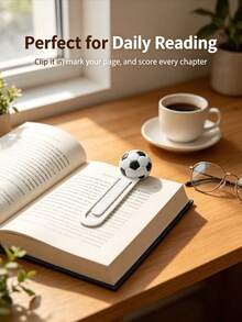 Creative Football 3D Bookmark, Sports Style Book Clip, Student Fan Reading Marker Stationery, Fun Gift - A - View 3