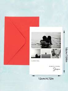 Personalized Photo Wedding Valentine's Day Card, Customizable Name And Date - Custom Couple Photo Anniversary, Suitable For Wedding, Engagement, Valentine's Day - Add Your Own Photo And Text - Multicolor - View 10