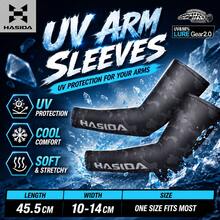 HASIDA 釣魚漁夫帽套組 UV 防曬大帽簷 多功能戶外路亞釣魚套裝 含涼感袖套與圍脖 - 冰袖 - 查看 1