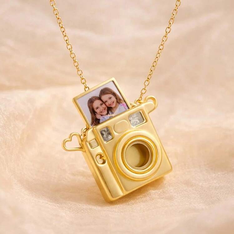 Personalized Camera Pendant Necklace Keychain, Custom Photo Camera Charm, Engraved Mini Camera Jewelry, Photography Lover Gift, Unique Gift For Her - Multicolor - View 7